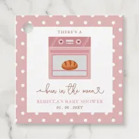 Bun In The Oven Pink Baby Girl Baby Shower Favor Tags