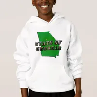 State of Georgia Map Outline and Picture Text Hoodie