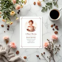 Mocha Mousse Love Is Brewing Coffee Baby Shower Invitation