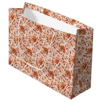 Abstract Floral Watercolor Pattern Autumn Colors Large Gift Bag