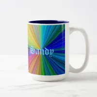 Circular Gradient Rainbow Two-Tone Coffee Mug