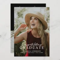 Modern Handwritten Script 2-Photo Graduation Announcement