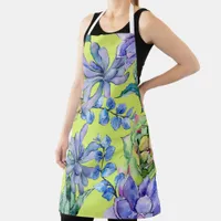 Watercolor Succulent Plants Apron
