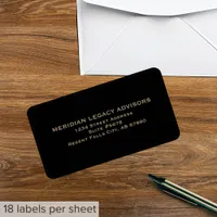 Simple Black Gold Business Return Address Label