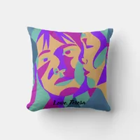 Pop Art | Two Women | Rumi Love Quote Throw Pillow