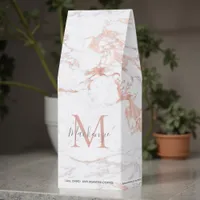 Rose Gold Marble Monogram Roasted Coffee