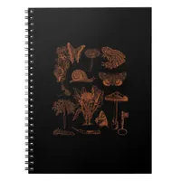 Botanical Art, Frog Fungi Goblincore Aesthetic Cot Notebook