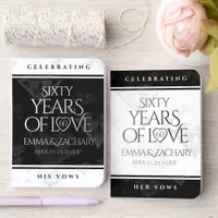 Elegant 60th Diamond Wedding Anniversary Foil Vow Books