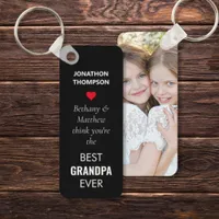 Modern Best Grandpa Ever Name Photo Keychain