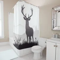 Deer silhouette shower curtain