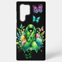 Lyme Disease Awareness Ribbon and Butterflies Samsung Galaxy S22 Ultra Case