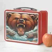 King of the Rapids: Bear’s Fierce Hunt Metal Lunch Box