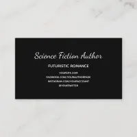 Simple Black and White Author Business Card