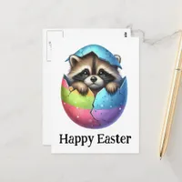 Adorable Funny Cute Easter Raccoon Postcard