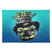 Elegant Puppy Pog Dog - Aqua Graphic Illustration Placemat