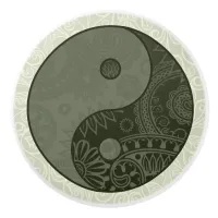 Patterned Yin Yang Sage Green Ceramic Knob