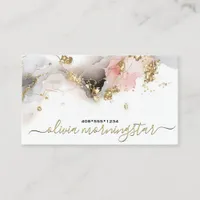Elegant Blush Ultra Liquid Alcohol Ink Business Card