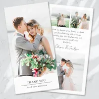 Modern Multi Picture Hearts Wedding Thank You Card