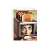 Surreal Breakfast Woman Postcard