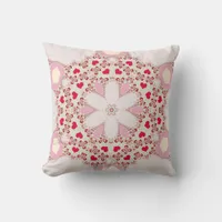 Country Love Hearts Geometric Pattern Cushion