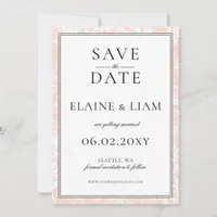 Elegant Monogram Blush Floral Wedding Save The Date