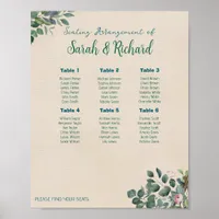 Blush Sage Floral Wedding Seating Chart