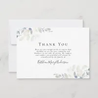 Eucalyptus Funeral Thank You Note