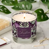 Purple Green Christmas Pattern#29 ID1009 Scented Candle