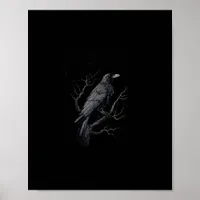 Crow, F-Caw-F Funny Bird Moon Gothic Adult Humor T Poster