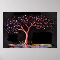 *~* AP81 Modern Artistic  Ethereal Neon Tree Poster