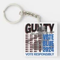 Vote Blue Not for the Felon Keychain