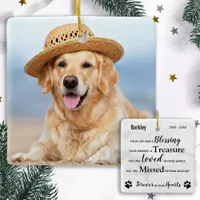 Pet Memorial Personalized Dog Remembrance Photo Ceramic Ornament