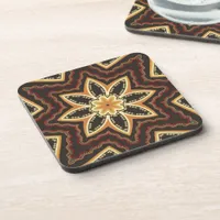 Tribal Batik Star Flower Beverage Coaster