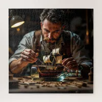 A Man Working making a Ship in a Bottle Jigsaw Puzzle