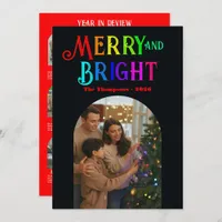 Rainbow Spectrum "Year in Review" Photos Christmas Holiday Card