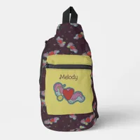 Love Note: Doodle Heart Music Lovers Name Yellow Sling Bag