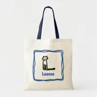 Tote Bag - Cat Letter L with Name in Frame