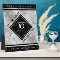 Elegant 10th Tin Wedding Anniversary Plaque