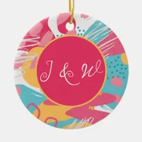 Colorful Abstract Personalized Ceramic Ornament