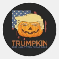 Trumpkin Halloween Funny Design Classic Round Sticker