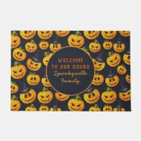 Halloween Pumpkins Welcome To Our Gourd Add Name Doormat