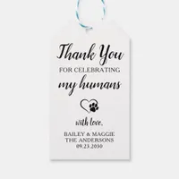 Thank You Personalized Pet Dog Treat Wedding Favor Gift Tags
