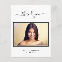Sweet 16 thank you custom photo black white postcard