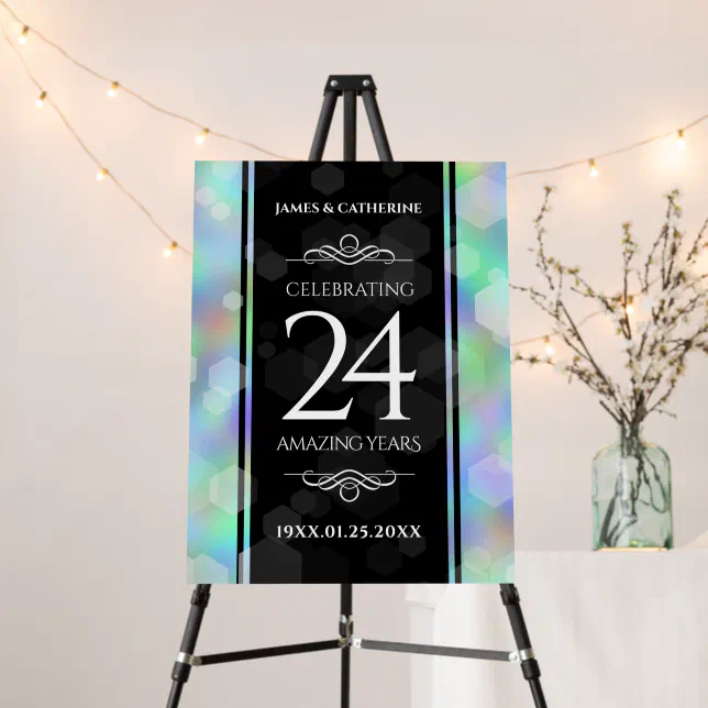 Elegant 24th Opal Wedding Anniversary Celebration Foam Board