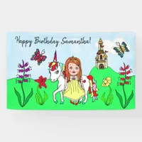 Personalize Birthday Banner Princess and Unicorn