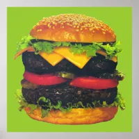Double Deluxe Hamburger with Cheese Poster