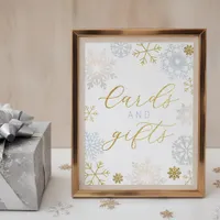 Dusty Blue Snowflake Cards & Gifts Sign