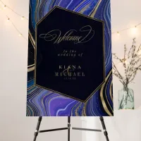 Abstract Agate Wedding Welcome Midnight ID827 Foam Board