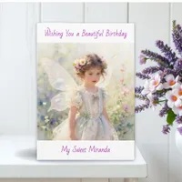 Happy Birthday Fairy Floral Themed Personalized  Card