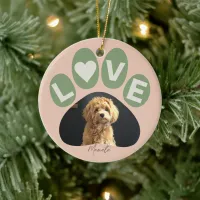 Personalized Beloved Fur Baby Paw Ceramic Ornament